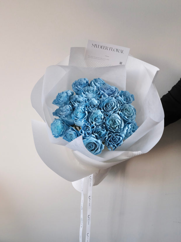 冰蓝玫瑰花束｜Ice Blue Rose Bouquet