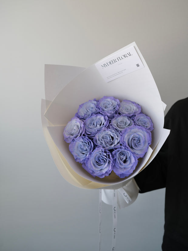 《薰衣草》玫瑰花束｜Blue Lavender Rose Bouquet
