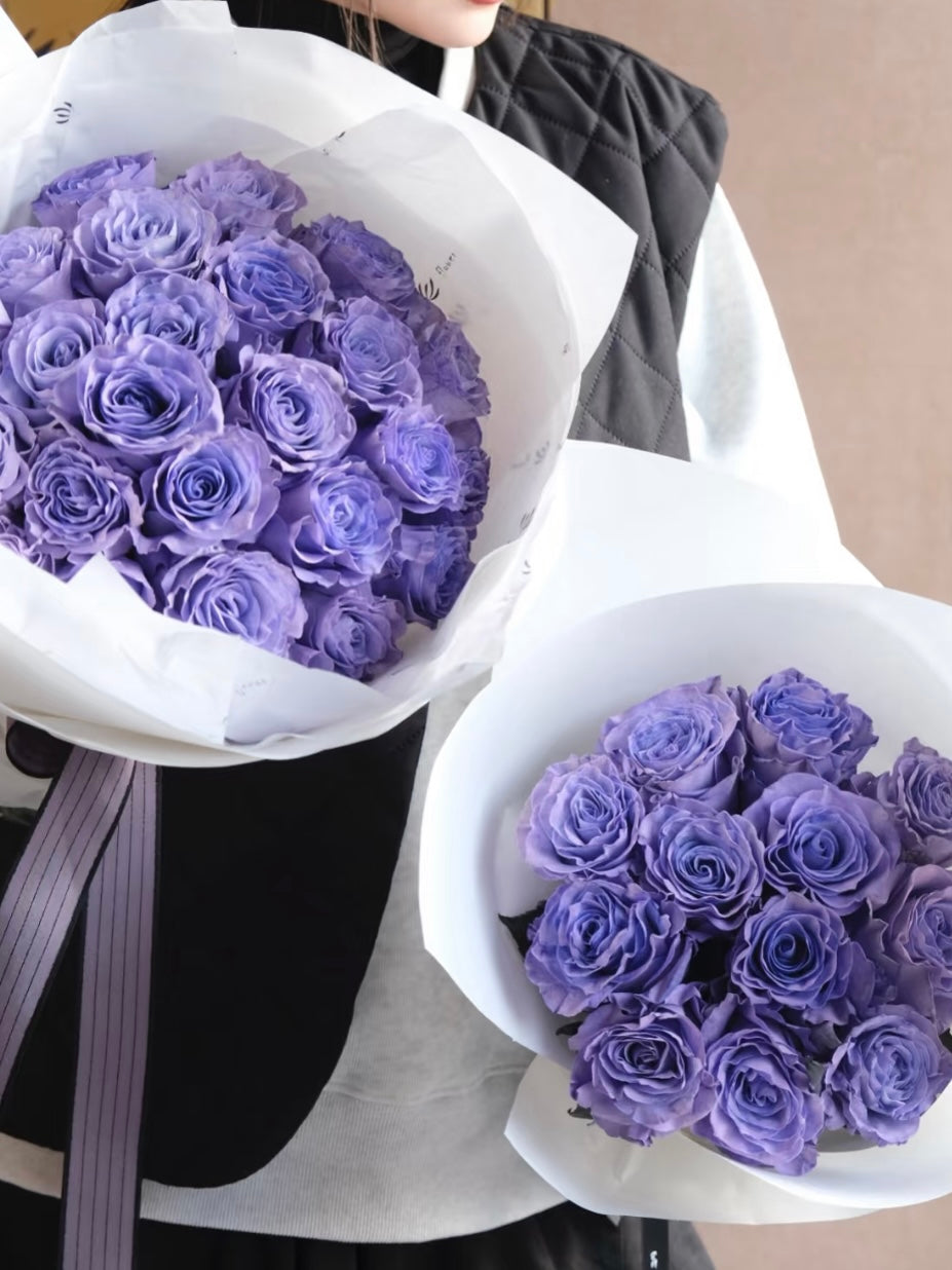 紫雾海玫瑰花束｜Blue Lavender Rose Bouquet