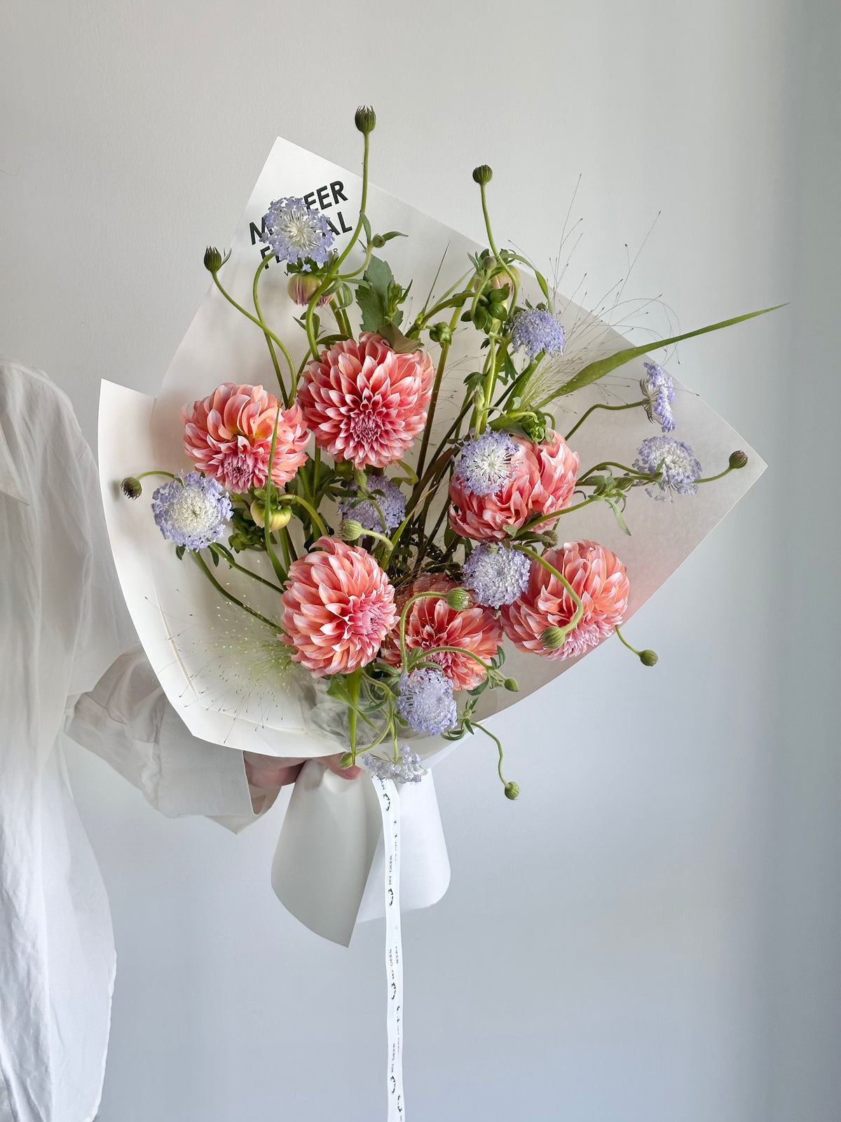 奶油桃子小花束｜Pom Pom Bouquet