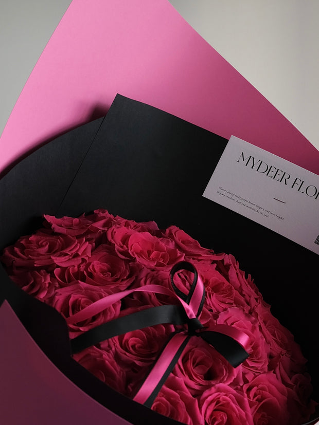 甜心粉玫瑰花束 | Hot Pink Rose Bouquet