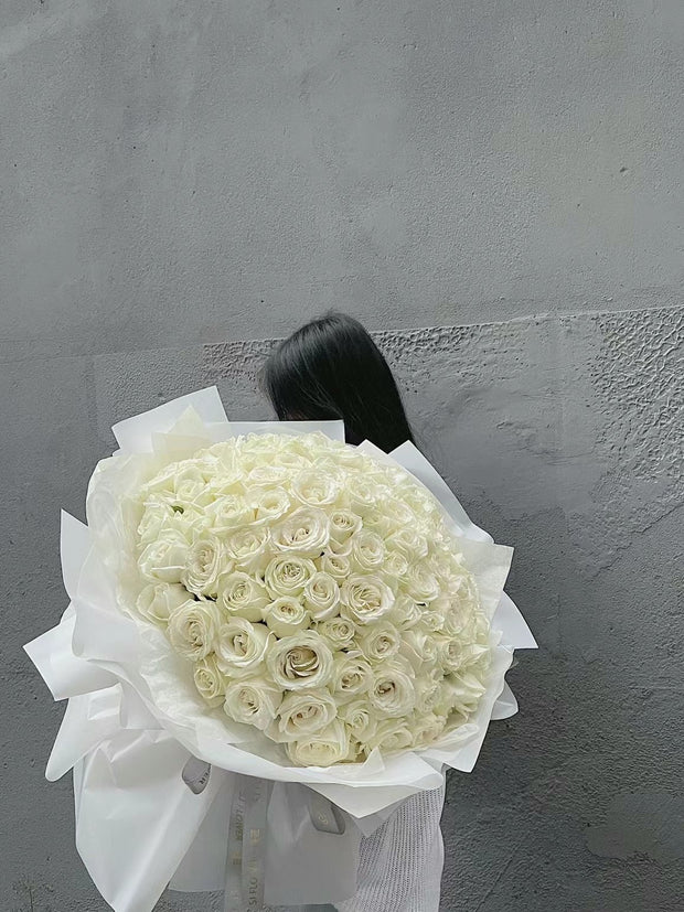 《白月光》玫瑰花束 | White Roses