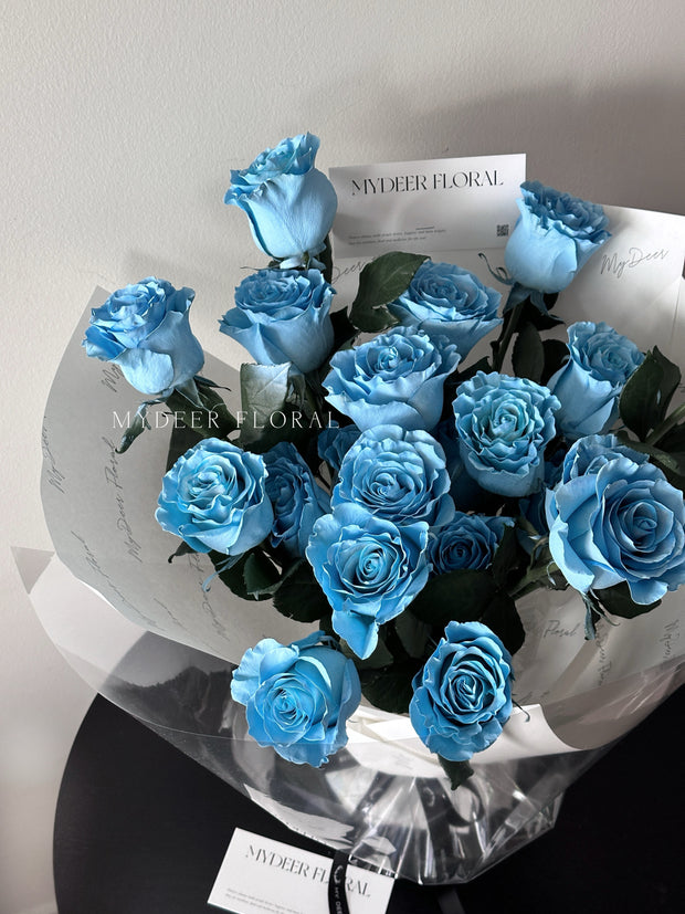 冰蓝玫瑰花束｜Ice Blue Rose Bouquet
