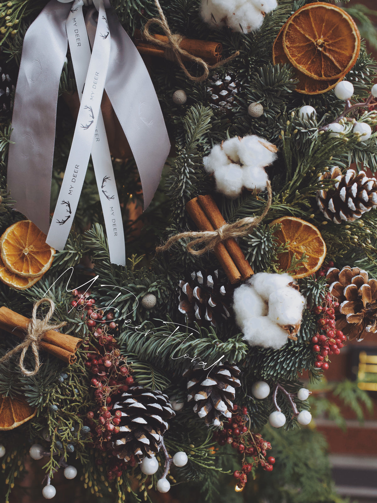 诺贝松森系圣诞花环 | Xmas Wreath